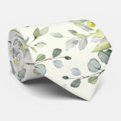 Crème Witte Eucalyptus Groene Huwelijksnekdas Stropdas (Opgerold)