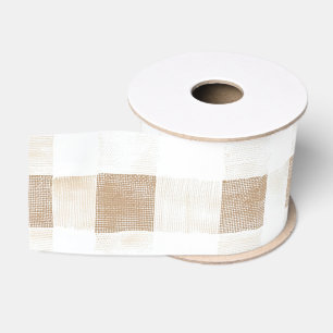 Crème Witte Gekruiste Strepen Grosgrain Lint