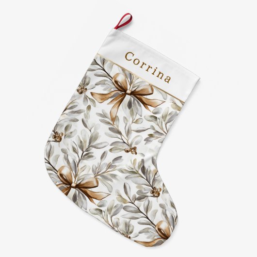 Crème Witte Gengeltebrood Bogen Grote Kerstsok (Voorkant (Hangend))