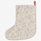 Crème Witte Glitter Schitter Kerst Grote Kerstsok (Achterkant)
