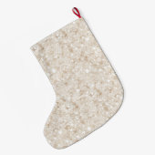 Crème Witte Glitter Schitter Kerst Grote Kerstsok (Achterkant (Hangend))