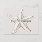 Crème Witte Gouden Zeester Strand  Briefkaart (Voorkant)