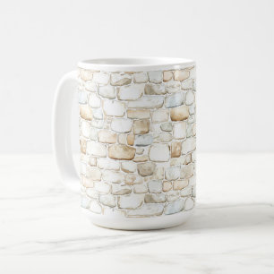 Crème Witte Grijze Nep Stenen   Koffiemok