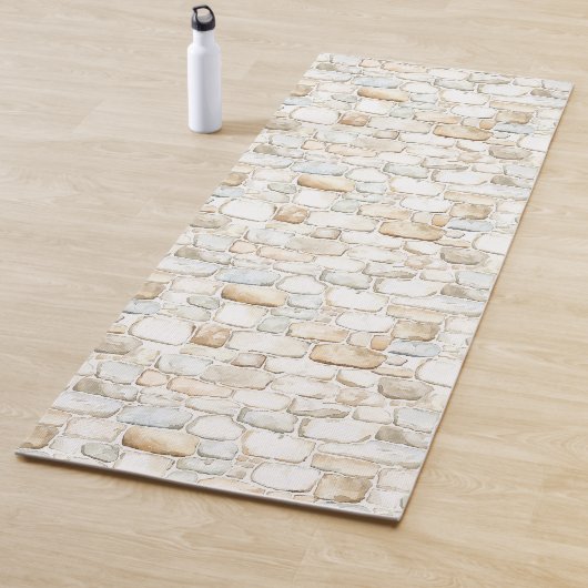Crème Witte Grijze Nep Stenen Rozen Yogamat (In situ)
