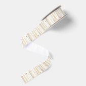 Crème Witte Harten Strepen Grosgrain Lint (Achterkant)