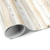 Crème Witte Hartjes Strepen Cadeaupapier (Rol Hoek)