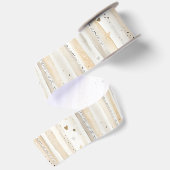 Crème Witte Hartjes Strepen Satijnen Lint (Achterkant)
