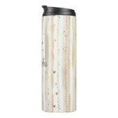 Crème Witte Hartjes Strepen Thermosbeker (Geroteerd rechts)