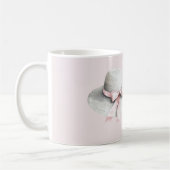 Crème Witte Hoed Roze Strik Koffiemok (Links)
