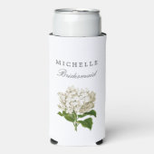 Crème Witte Hortensia Bruidsbruiloft Feest Seltzer Blikjeskoeler (Seltzer Voorkant)