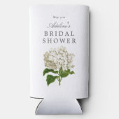 Crème Witte Hortensia Bruidsbruiloft Feest Seltzer Blikjeskoeler (Achterkant)