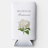 Crème Witte Hortensia Bruidsbruiloft Feest Seltzer Blikjeskoeler (Voorkant)