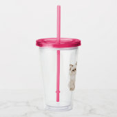 Crème Witte Kat Bril Miauw Acryl Drinkbeker (Rechts)