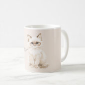 Crème Witte Kattenbril Koffiemok (Voorkant rechts)