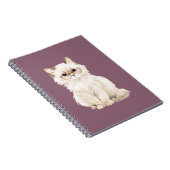 Crème Witte Kattenbril Paars Notitieboek (Rechterzijde)
