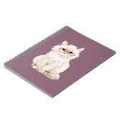 Crème Witte Kattenbril Paars Notitieboek (Linkerzijde)