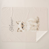 Crème Witte Kattenbril  Sherpa Deken (Voorkant (horizontaal))