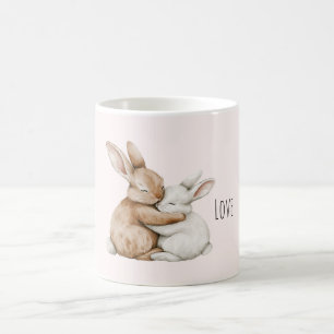 Crème Witte Konijn Liefde Koffiemok