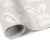 Crème Witte Konijnenoor Mutsen Kerst Cadeaupapier (Rol Hoek)