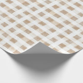 Crème Witte Plaid Strepen Cadeaupapier (Hoek)