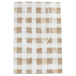 Crème Witte Plaid Strepen Medium Cadeauzakje