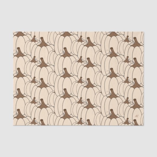 Crème witte pompoenen decoupage tissuepapier (Voorkant)