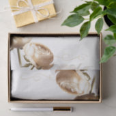 Crème & Witte Ranunculus Bloem Bruiloft Tissuepapier (Geschenk)