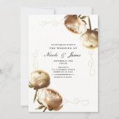 Crème & Witte Ranunculus Bloemen Bruiloft Kaart (Voorkant)