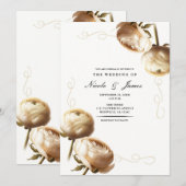 Crème & Witte Ranunculus Bloemenbruiloft Kaart (Voorkant / Achterkant)