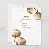 Crème & Witte Ranunculus Bloemenbruiloft RSVP Kaart (Voorkant)