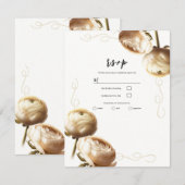 Crème & Witte Ranunculus Bloemenbruiloft RSVP Kaart (Voorkant / Achterkant)