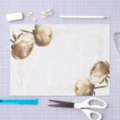 Crème & Witte Ranunculus Bloemenbruiloft Tissuepapier (Craft)