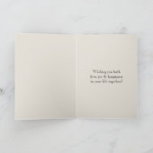 Crème Witte Rozen Bloemachtige Bruiloft Kaart (Binnen)