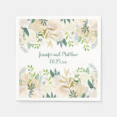 Crème Witte Rozen Glitter Greenery Receptie #2 | Servetten (Voorkant)