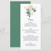 Crème Witte Rozen Glitter Groenerie Menu Kaarten (Voorkant / Achterkant)