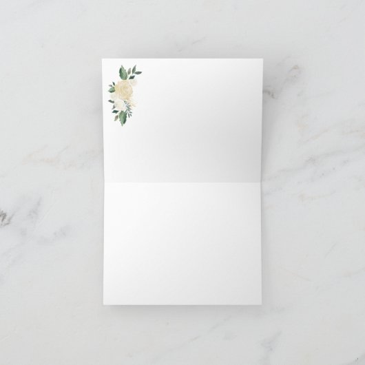 Crème Witte Rozen Glitter Groente Dankkaartjes Bedankkaart (Binnen)