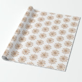 Crème Witte Sneeuwvlokken Kerstmis Cadeaupapier (Uitgerold)