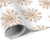 Crème Witte Sneeuwvlokken Kerstmis Cadeaupapier (Rol Hoek)