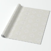 Crème Witte Sneeuwvlokken Kerstmis Cadeaupapier (Uitgerold)