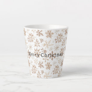 Crème Witte Sneeuwvlokken Kerstmis Latte Mok