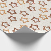 Crème Witte Sterren Kerstmis Cadeaupapier (Hoek)
