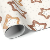 Crème Witte Sterren Kerstmis Cadeaupapier (Rol Hoek)