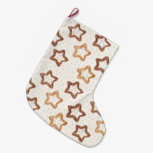 Crème Witte Sterren Kerstmis Grote Kerstsok (Voorkant (Hangend))