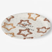 Crème Witte Sterren Kerstmis Papieren Bordje (Gekanteld)