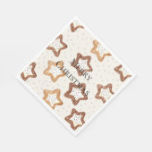 Crème Witte Sterren Kerstmis Servet (Hoek)