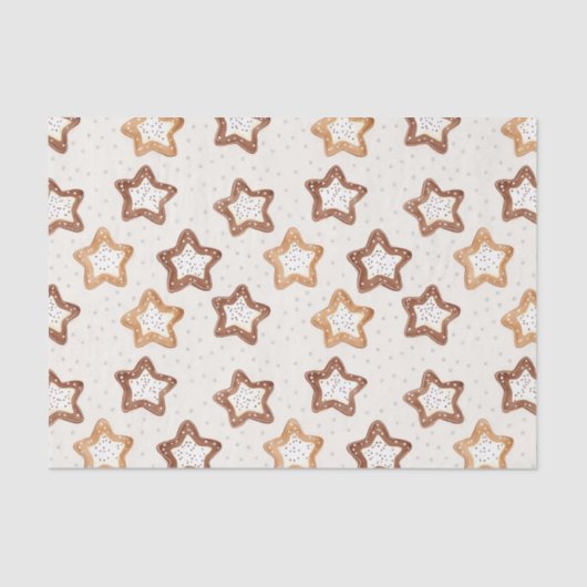 Crème Witte Sterren Kerstmis Tissuepapier (Voorkant)
