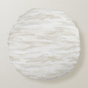 Crème Witte Strepen Abstract Rond Kussen