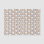 Crème Witte Teddys Beren Harten Baby Shower Tissuepapier (Voorkant)