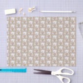Crème Witte Teddys Beren Harten Baby Shower Tissuepapier (Craft)