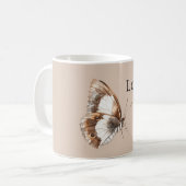 Crème Witte Vlinder Koffiemok (Voorkant links)